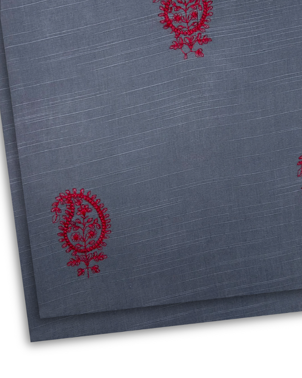 2Pc Multi Embroidered Khaddar Grey MEKT-W25-0056