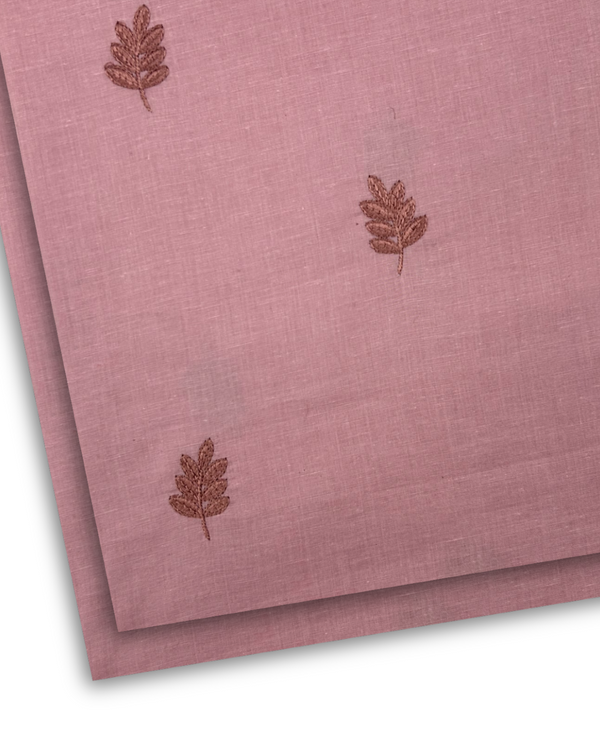 2Pc Cotton Embroidered Tea Pink PMEL-W25-0019