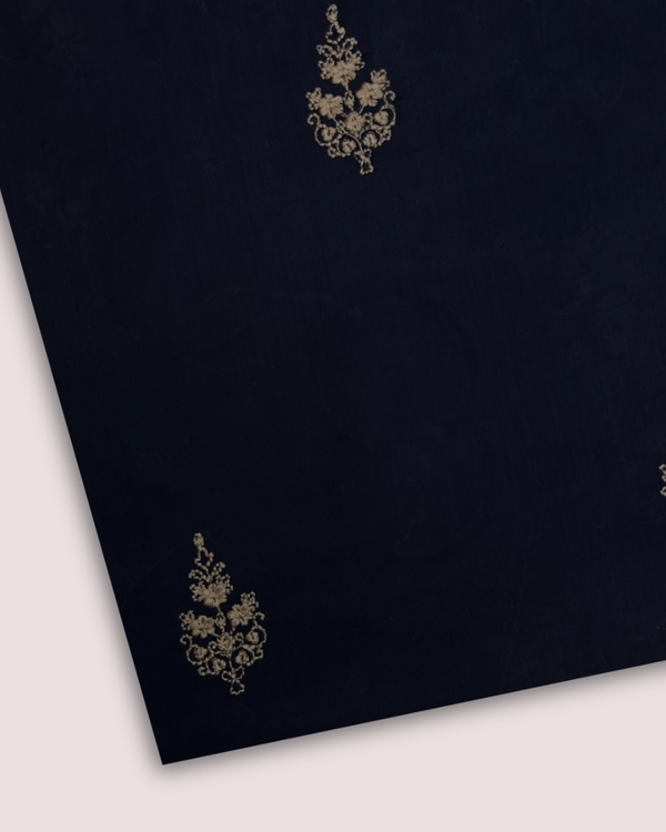 Embroidered Motif Fabric Navy EMF-S25-0091