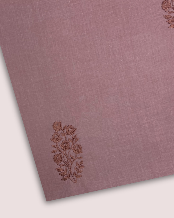 Embroidered Motif Fabric Tea Pink EMF-S25-0098