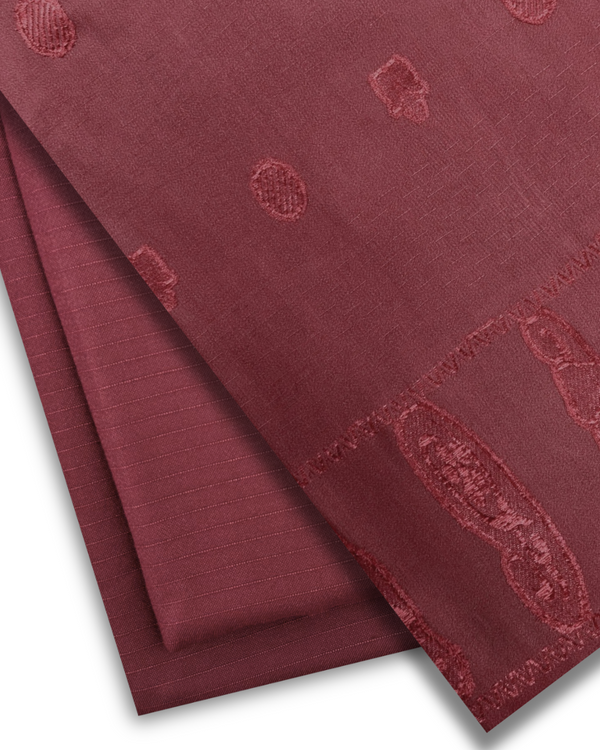 3Pc Alpine Rib with Jacquard Velvet Border Shawl Tea Pink ARJ-W25-0012