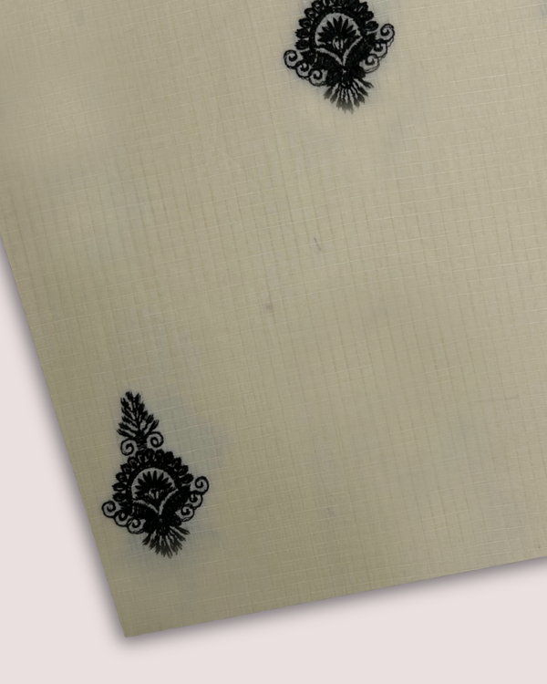 Embroidered Motif Fabric Cream EMF-S25-0104