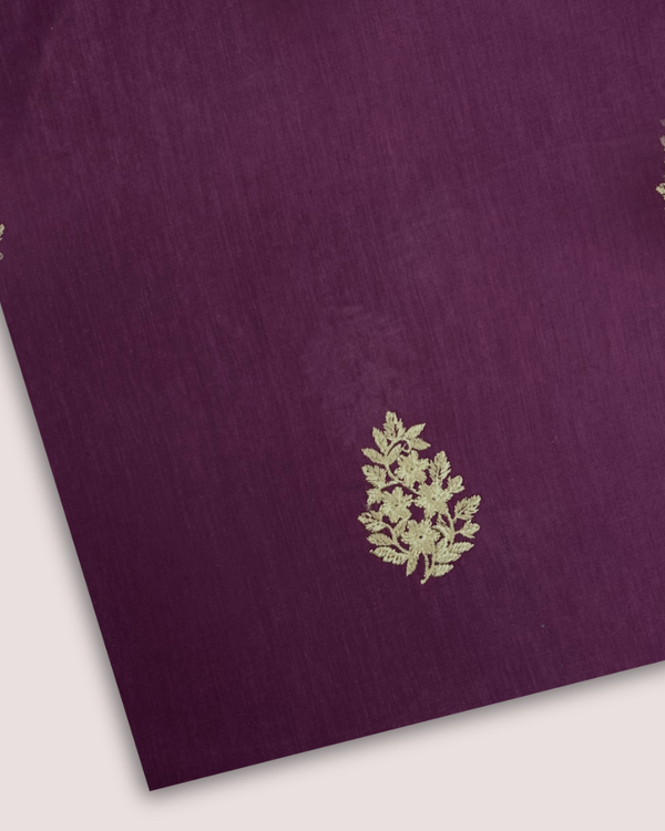 Embroidered Motif Fabric Plum EMF-S25-0107