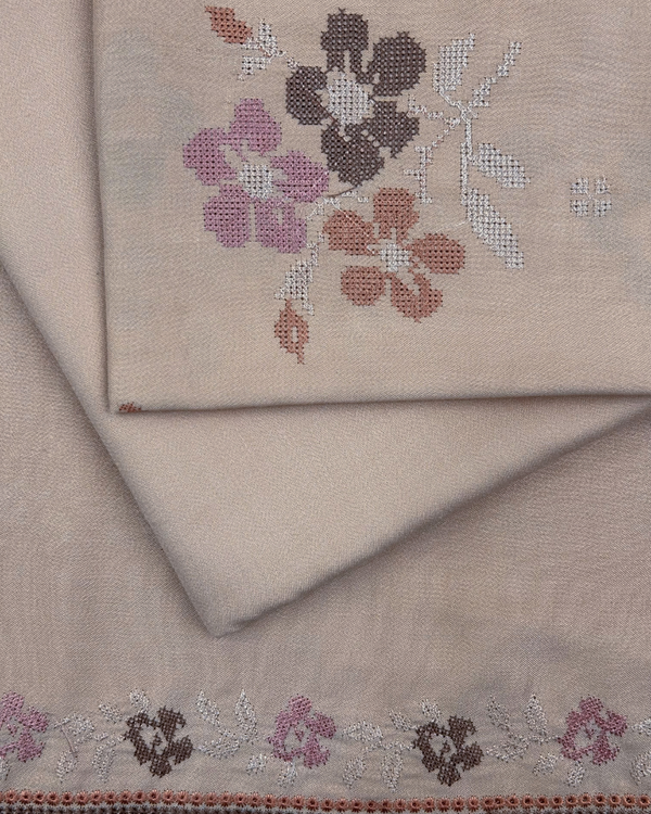 3Pc Alpine Embroidered With Embroidered Border Shawl AEBS-W25-0048