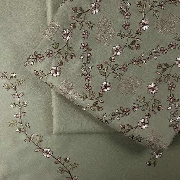 3Pc Alpine Embroidered With Embroidered Border Shawl AEBS-W25-0010