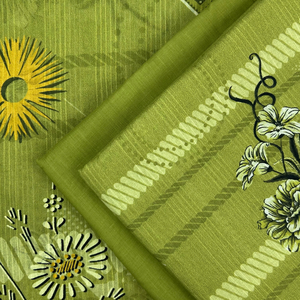 3pc Digital Printed Textured Lawn with Voil Dupatta DPLTV-S25-0003