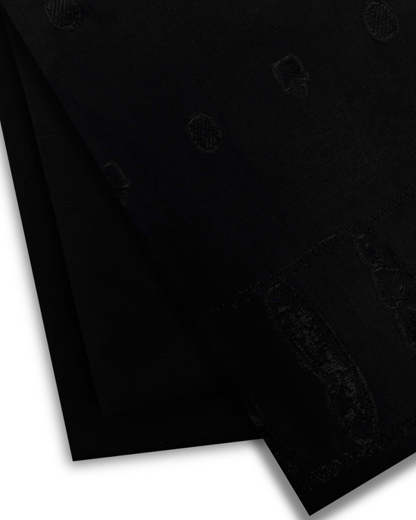 3Pc Alpine Rib with Jacquard Velvet Border Shawl Navy ARJ-W25-0015