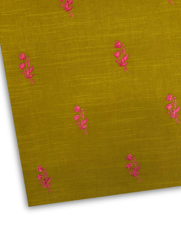Embroidered Khaddar Olivish Mustard EK-W25-0060