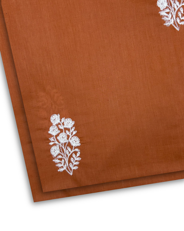 2Pc  Cotton Embroidered Rust PMEL-W25-0008