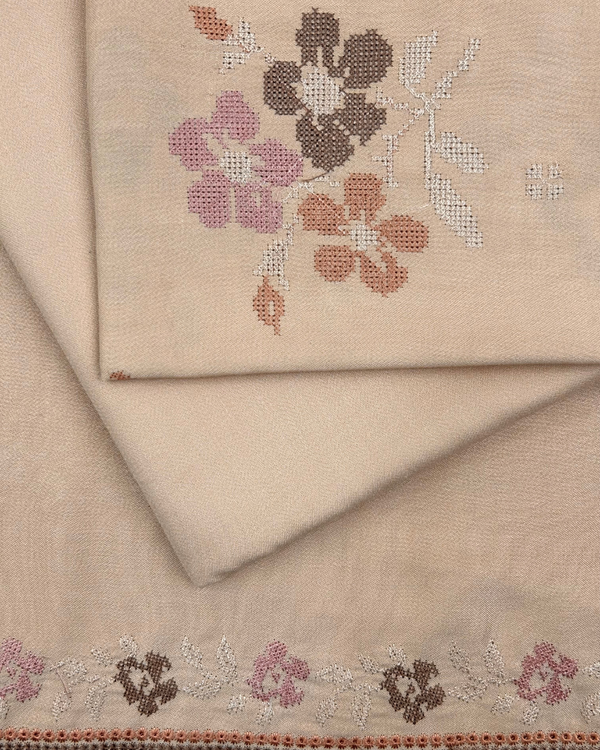 3Pc Alpine Embroidered With Embroidered Border Shawl AEBS-W25-0049