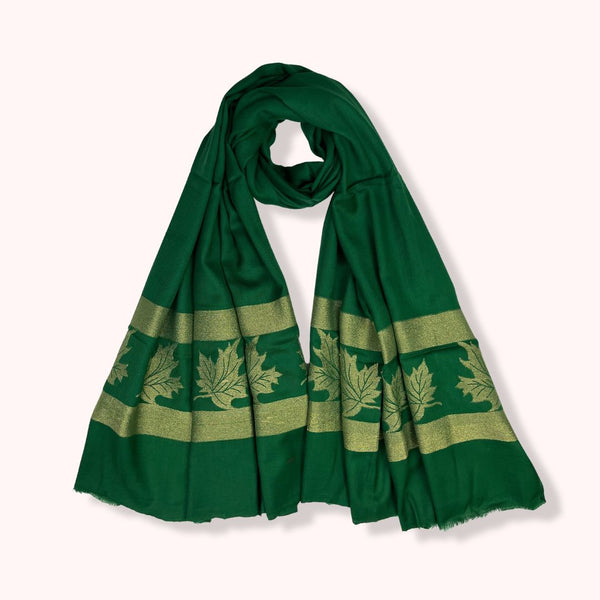 Golden Jacquard Polywool Shawl APSS-W25-0040
