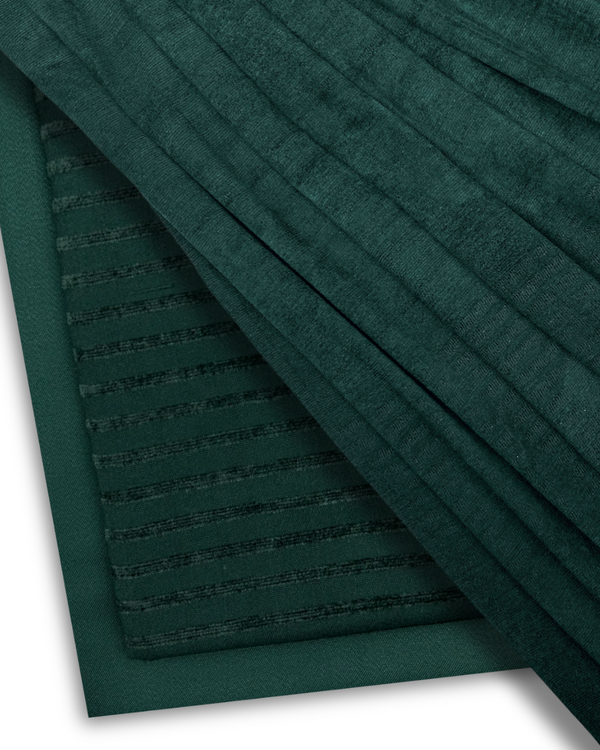 3Pc Stripe Jacquard Velvet Bottle Green SJV-W25-0003
