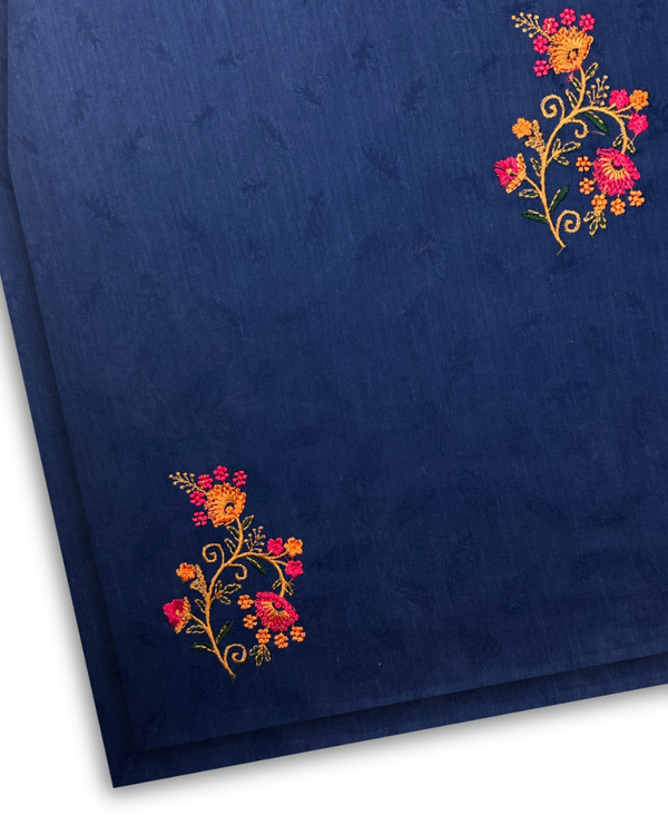 2Pc Embroidered Lawn Steel Blue  PMEL-S25-0039