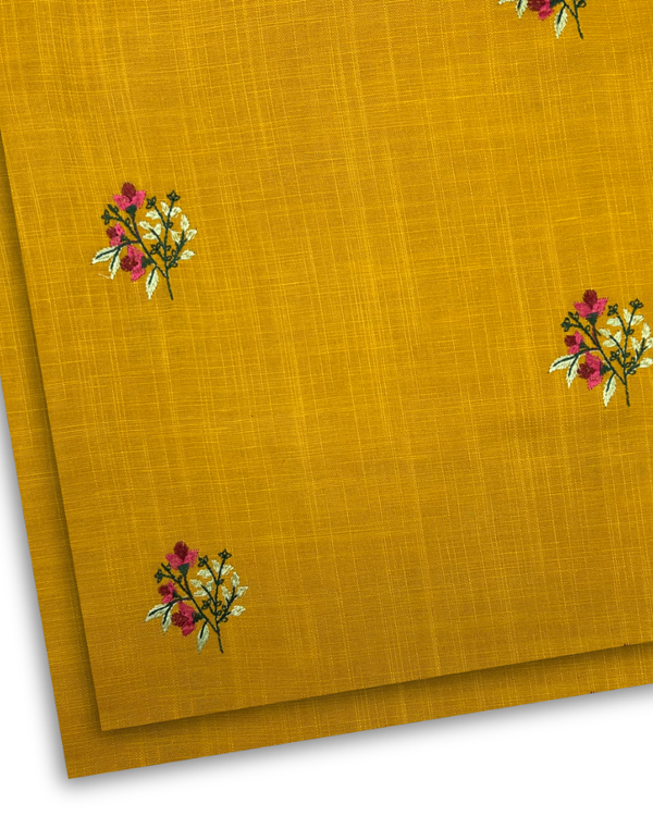 2Pc Multi Embroidered Khaddar Mustard MEKT-W25-0061
