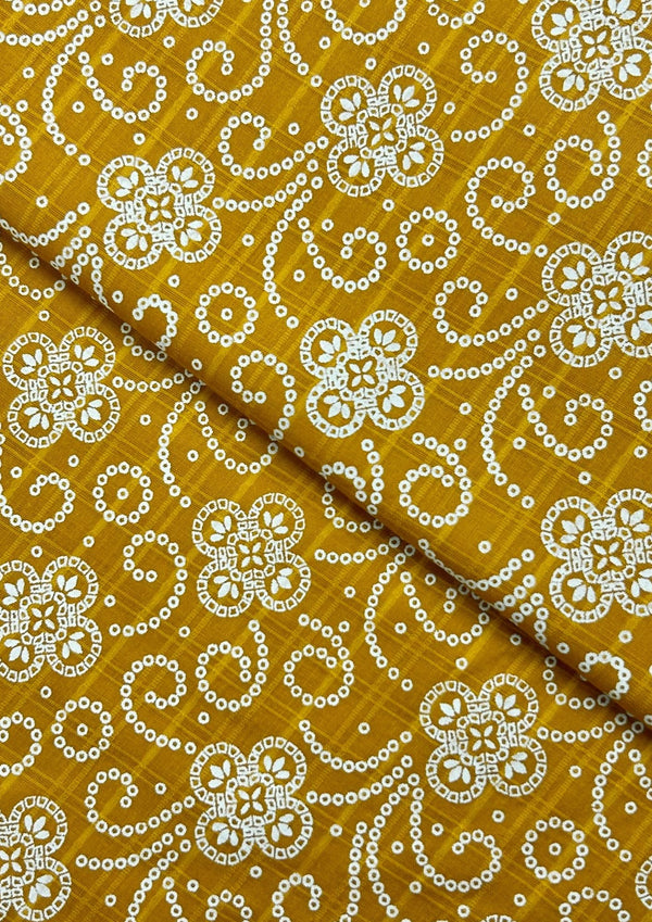 Block Printed Lawn Mustard BPL0061