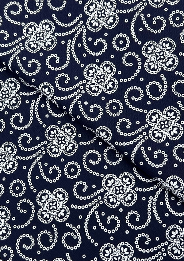 Block Printed Lawn Navy BPL0064