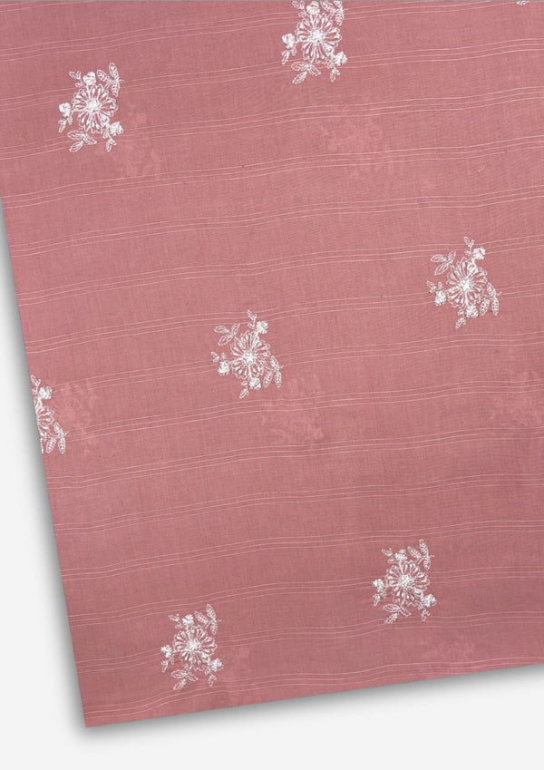 Embroidered Motif Fabric Tea Pink EMF1048