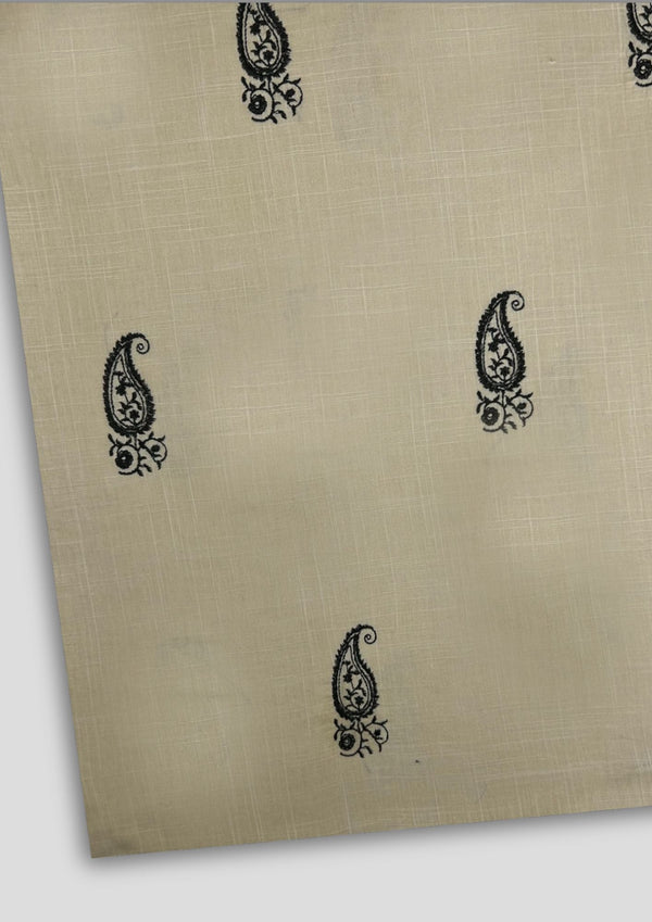 Embroidered Motif Fabric Beige EMF1070