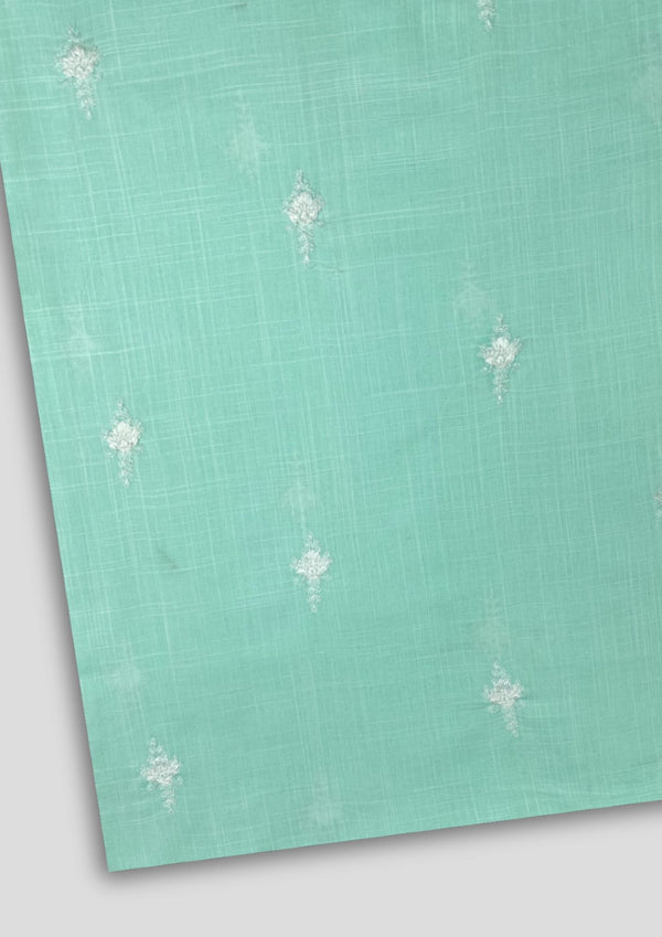 Embroidered Motif Fabric Mint EMF1072