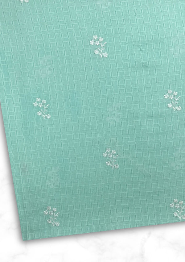 Embroidered Motif Fabric Ice Blue EMF1080