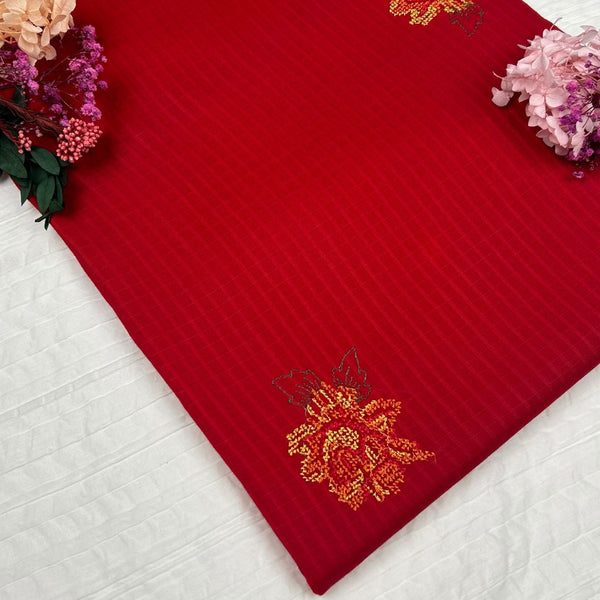 Multi Embroidered Lawn Red PMELF57