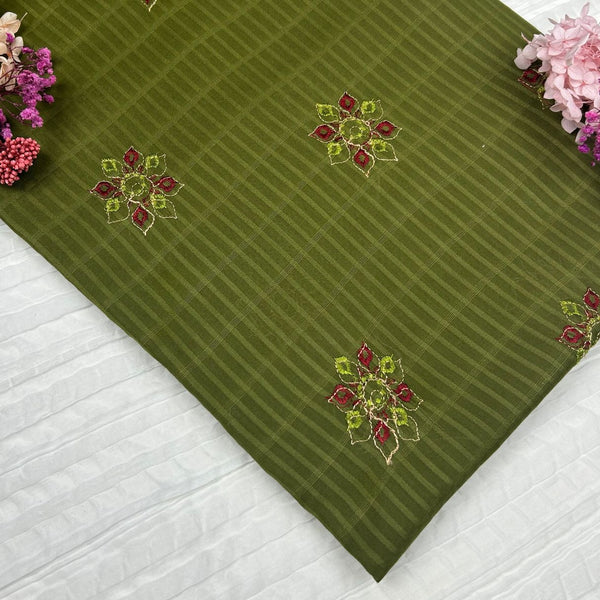 Multi Embroidered Lawn Grass Green PMELF80