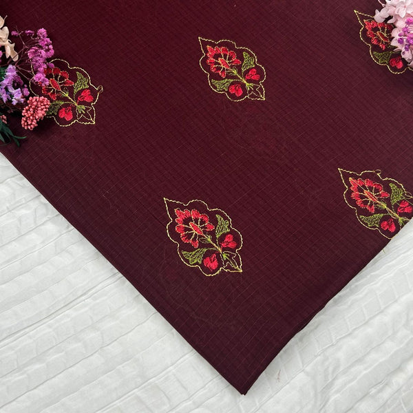 Multi Embroidered Lawn Maroon PMELF84