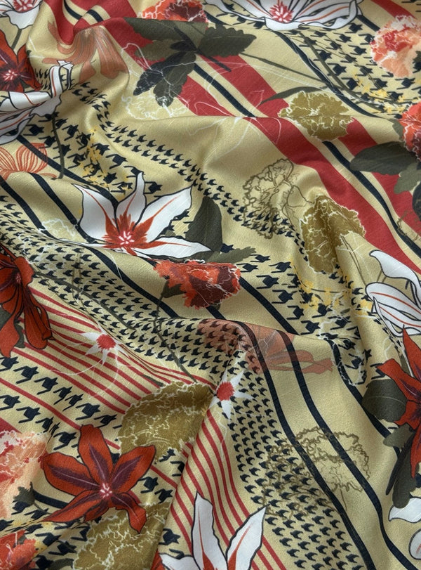 Printed Raw Silk PCRS114