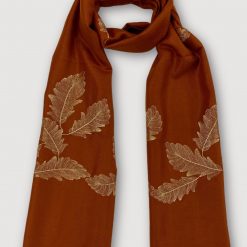 Golden Embroidered Pashmina Stole GEPS3