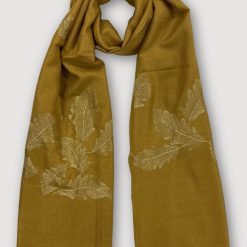 Golden Embroidered Pashmina Stole GEPS6